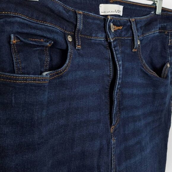 LOFT Women's Curvy High Rise Skinny Jeans in Classic Dark Indigo Wash size 8 / 2 - Picture 4 of 10